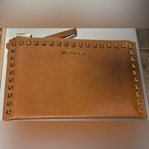 Michael Kors Brown Studded Wristlet